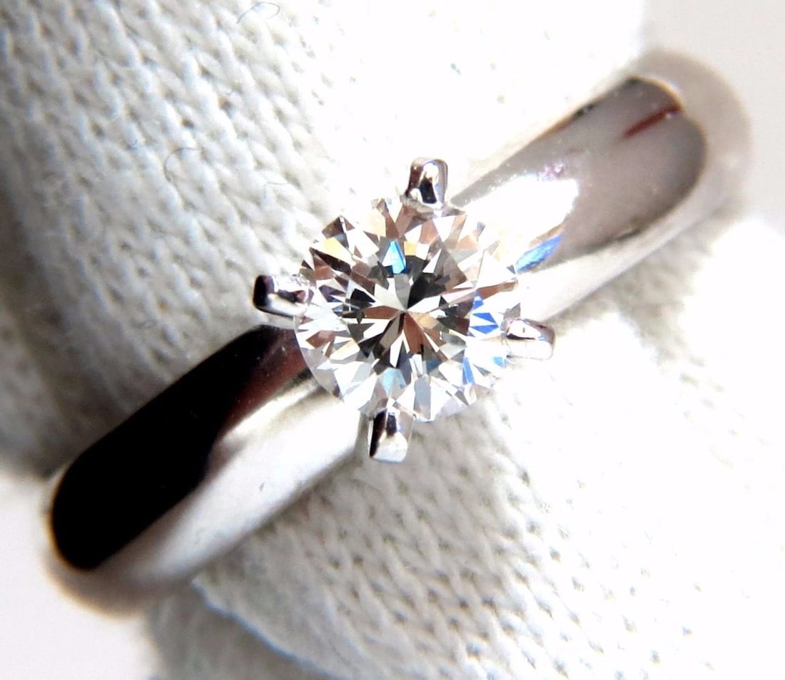 GIA Certified .51ct E.Vs2 natural round diamond ring platinum simplicity +: Title: GIA Certified .51ct E.Vs2 natural round diamond ring platinum simplicity + Description: Solitaire Simplicity GIA Certified Diamond engagement ring. .51ct. Natural Round Cut diamond GIA Certific