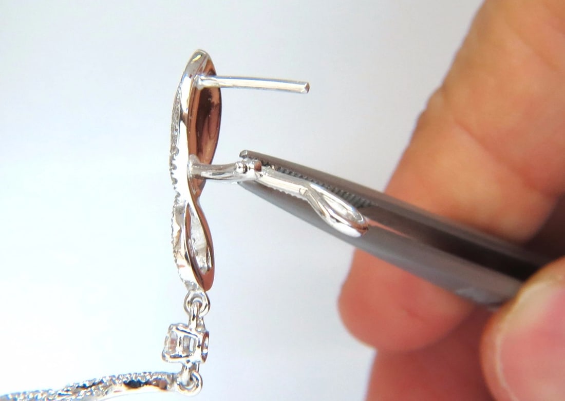 5.50ct NATURAL ROUND DIAMONDS SWIRL CIRCLE DANGLE EARRINGS 18KT** - 6