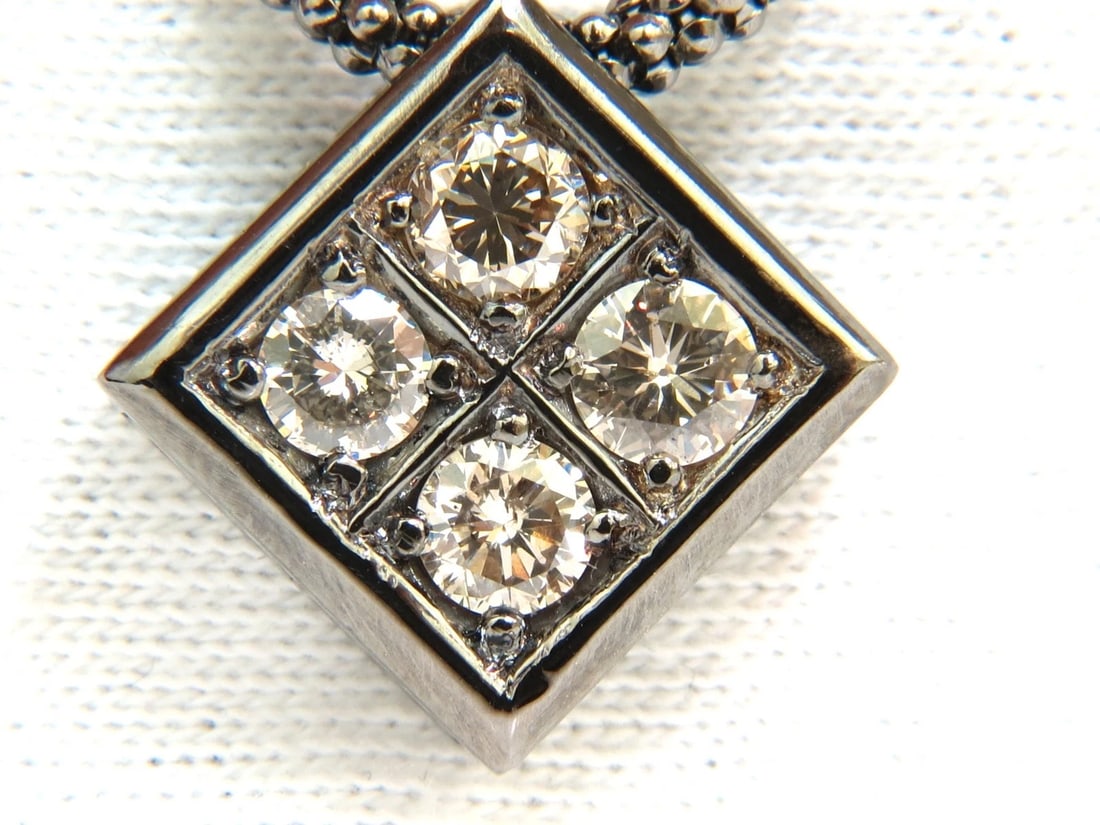 1.54CT DIAMONDS NATURAL FANCY LIGHT BROWN BEADED NECKLACE 14KT+**: Title: 1.54CT DIAMONDS NATURAL FANCY LIGHT BROWN BEADED NECKLACE 14KT+** Description: ONLY MAGNIFICENT JEWELS 1.54ct. Diamonds Boxed Bead Set Pendant. Natural Fancy Light browns Brilliant cuts Vs-2 cl