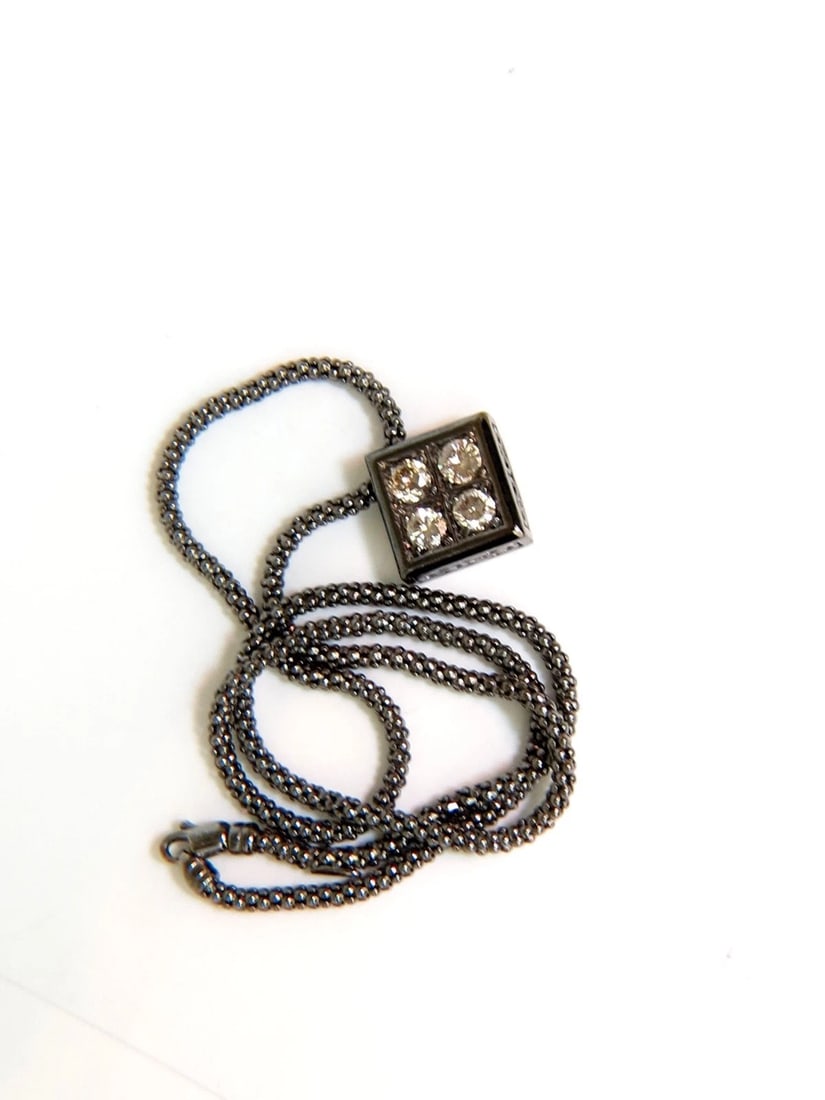 1.54CT DIAMONDS NATURAL FANCY LIGHT BROWN BEADED NECKLACE 14KT+** - 8