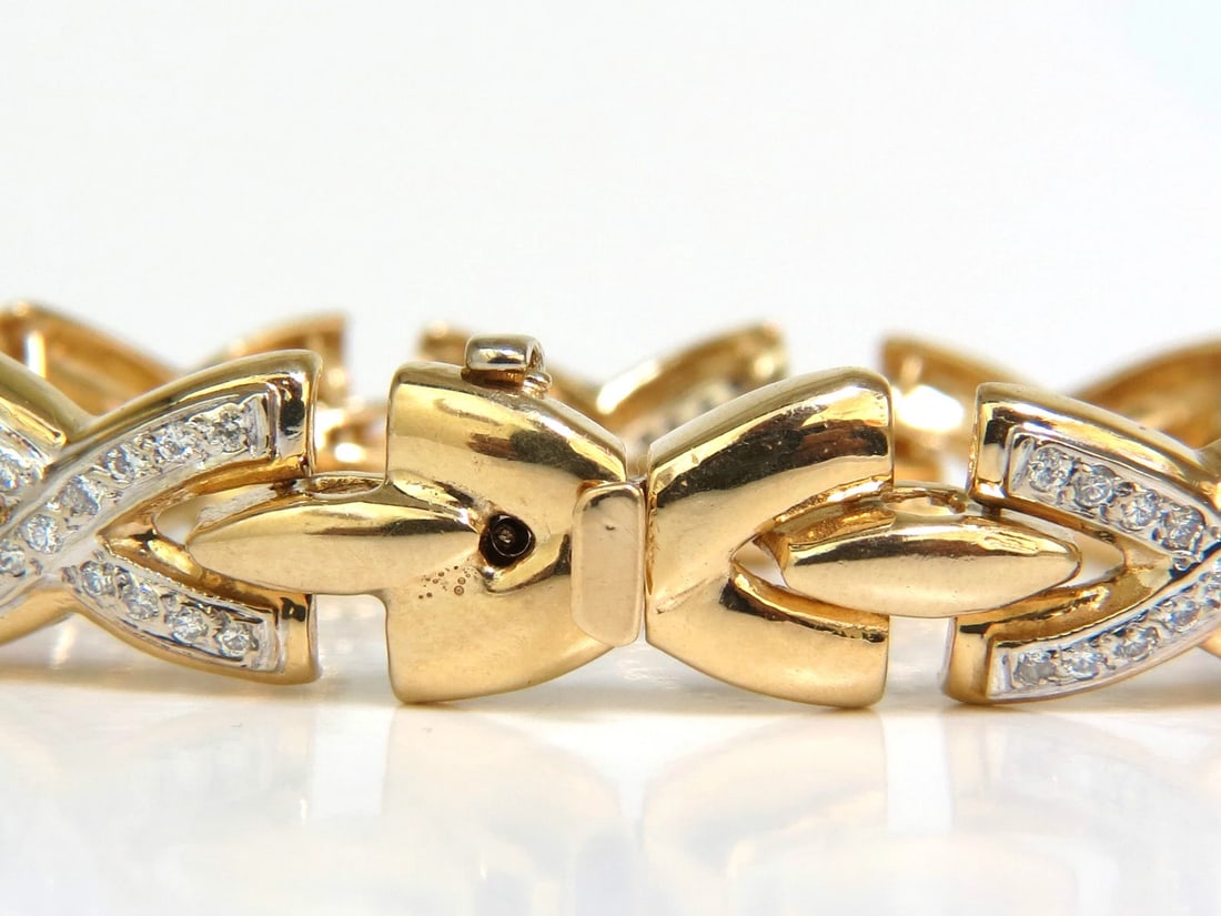 1.00ct. DIAMONDS CLASSIC "X" LINK BRACELET G/VS 14KT** - 5