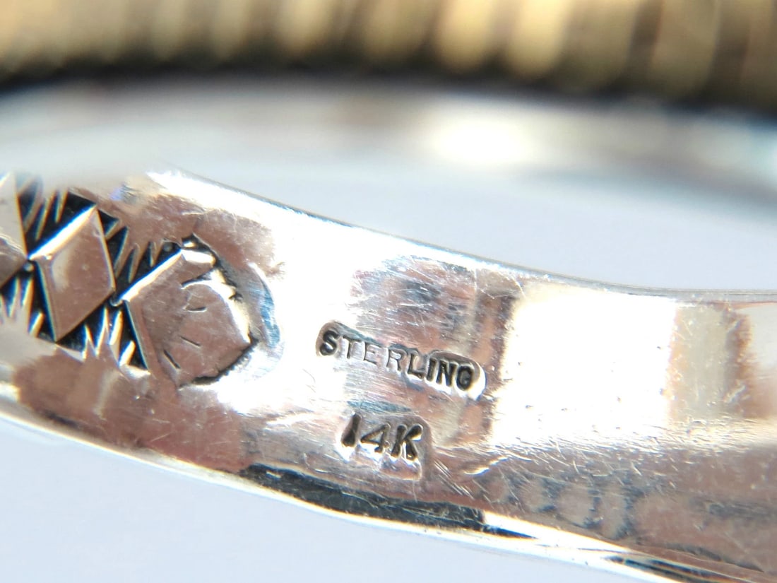 Designer: C. Harrell Dangling earrings & Bangle Bracelet 14kt & 925 ** - 6