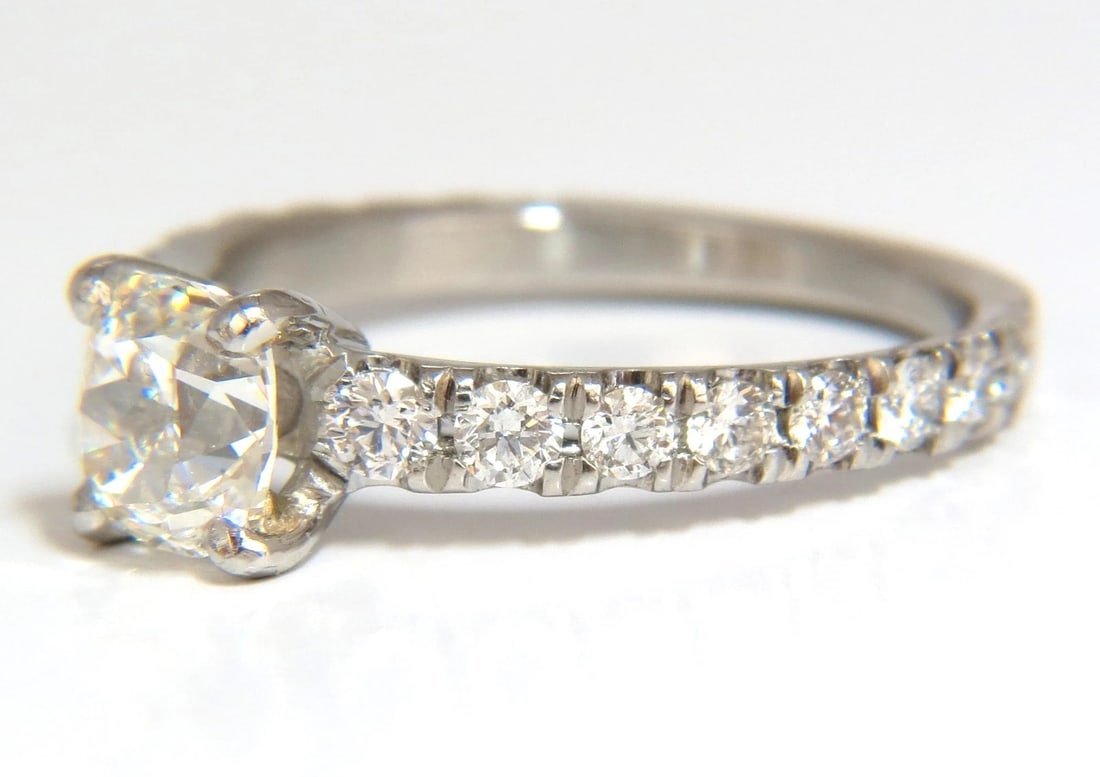 GIA 1.71ct. Cushion cut natural diamond ring platinum i/vs** - 4