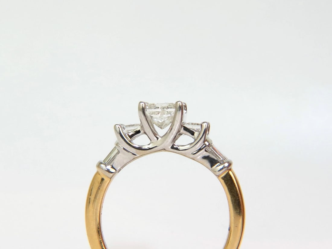 1.30CT CLASSIC PRINCESS NATURAL DIAMOND RING 14KT I/SI-2** - 8