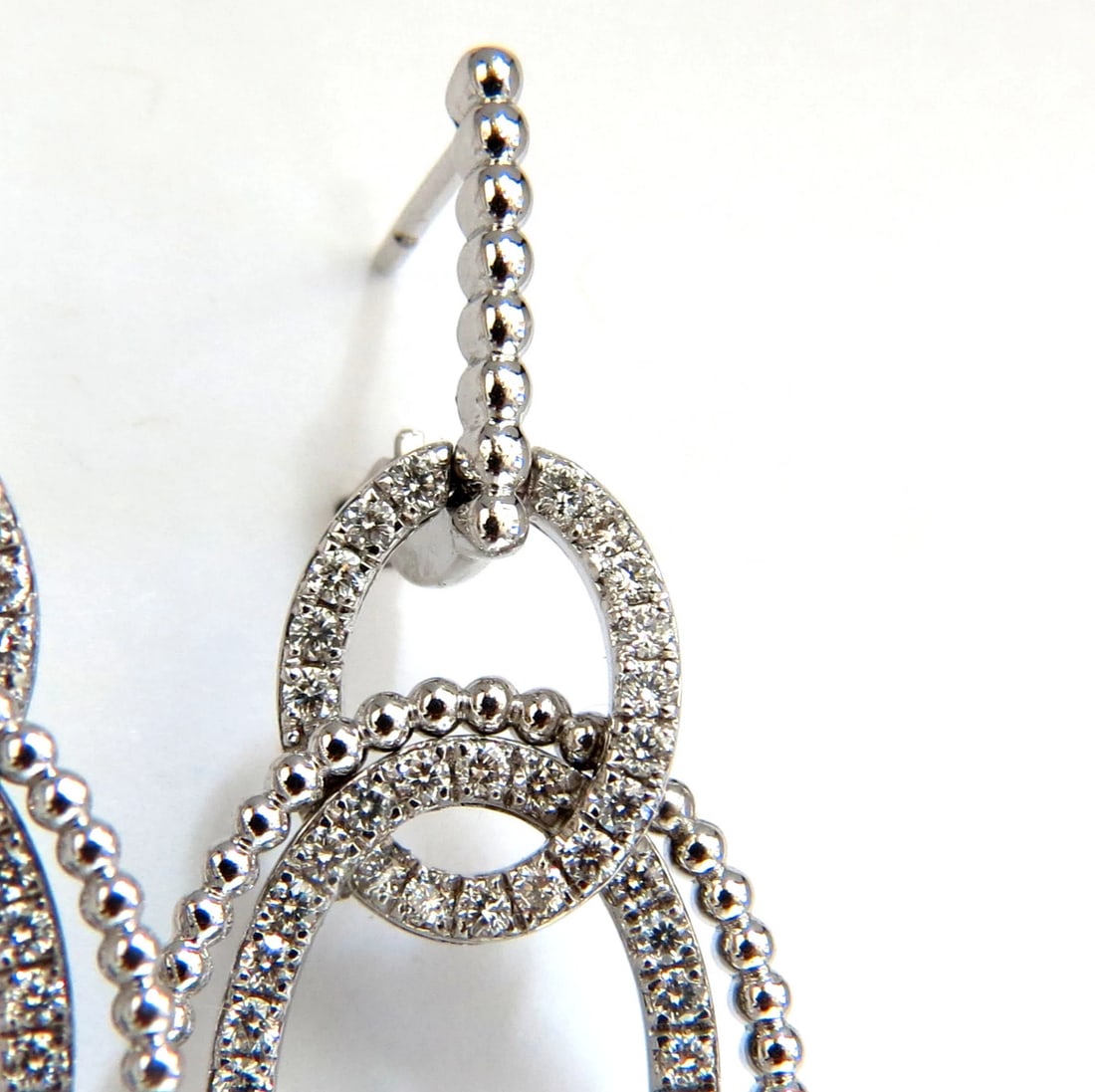 3.52ct natural blue aquamarine diamonds dangle earrings 14kt Dangle Loops** - 2