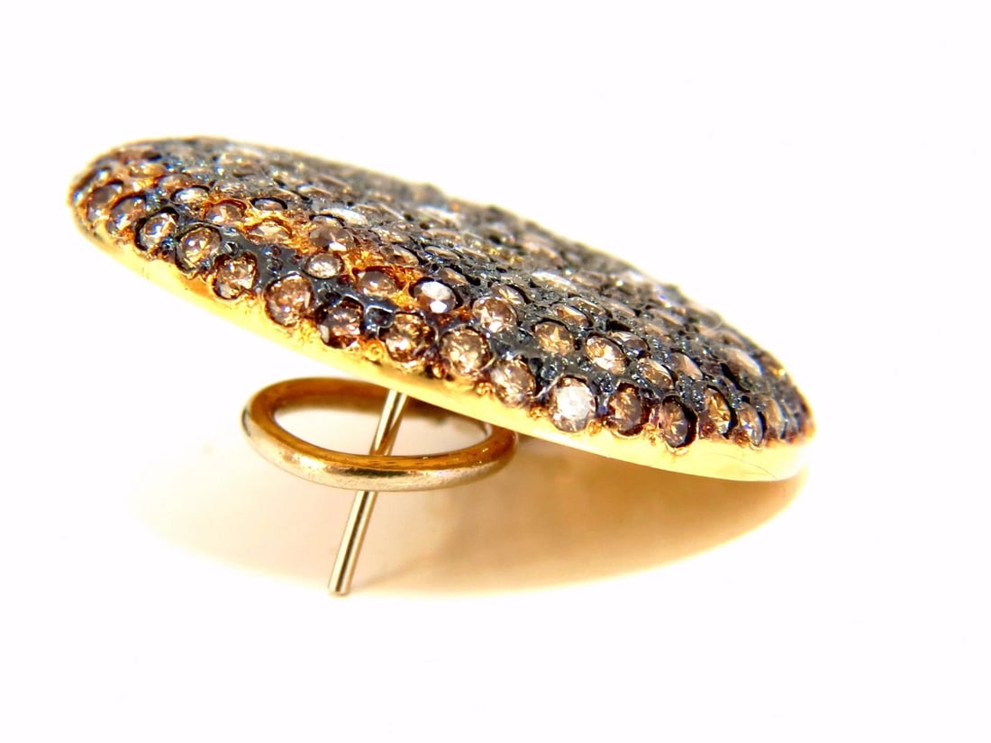 6.00ct natural fancy color diamonds bead set earrings 18kt** - 5