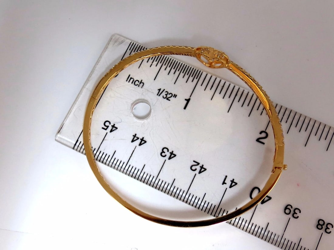 diamonds heart bangle bracelet 1.30ct g/vs 14kt** - 7