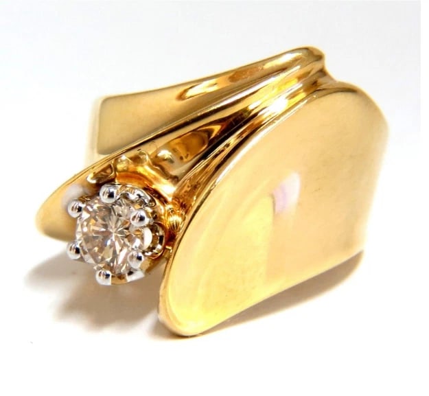 .53ct Natural Fancy Light Brown Diamond ring 14kt Bypass Deco** - 4