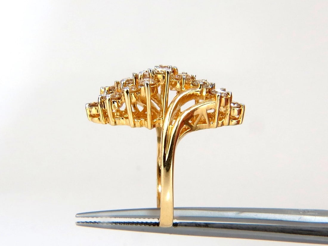 2.00ct Natural Lt Brown Diamonds Rounds Cocktail Prime Cluster ring 14kt ** - 2