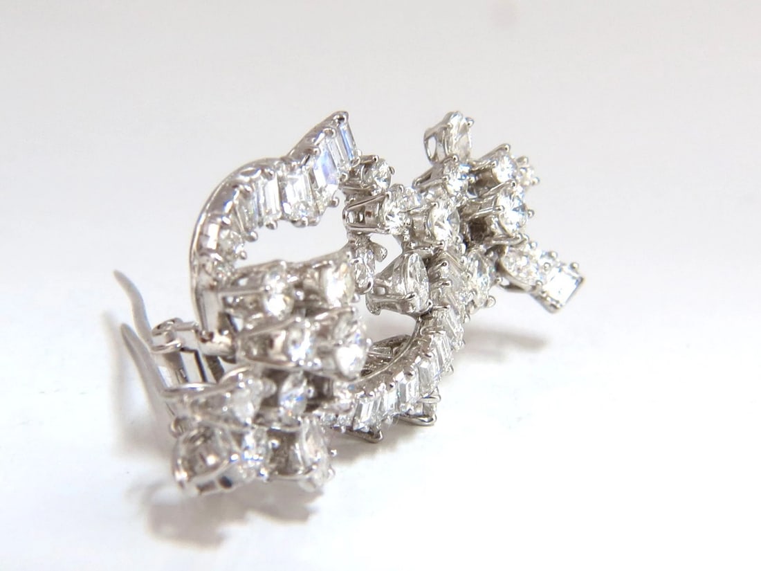 5.00ct Diamonds cluster brooch pendant pin Platinum Estate Cluster Cocktail** - 2