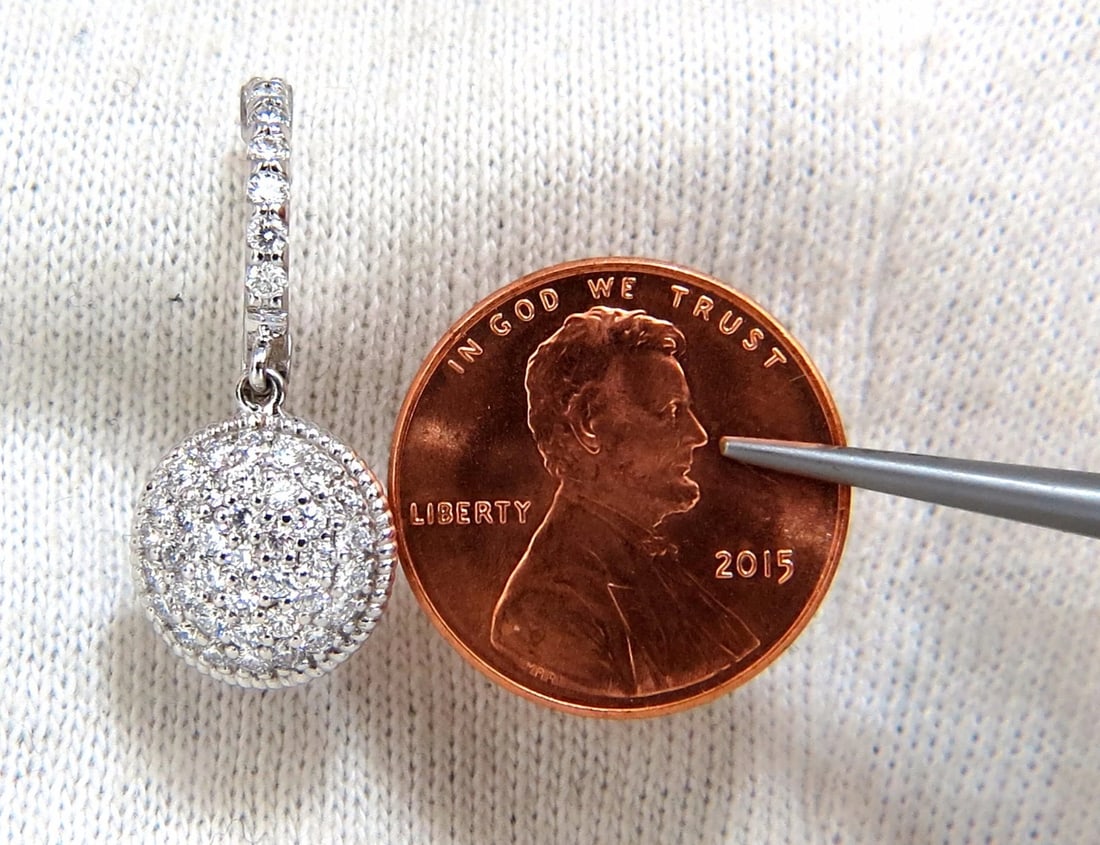 1.10ct natural diamonds dangle earrings 14kt circle dangles** - 4
