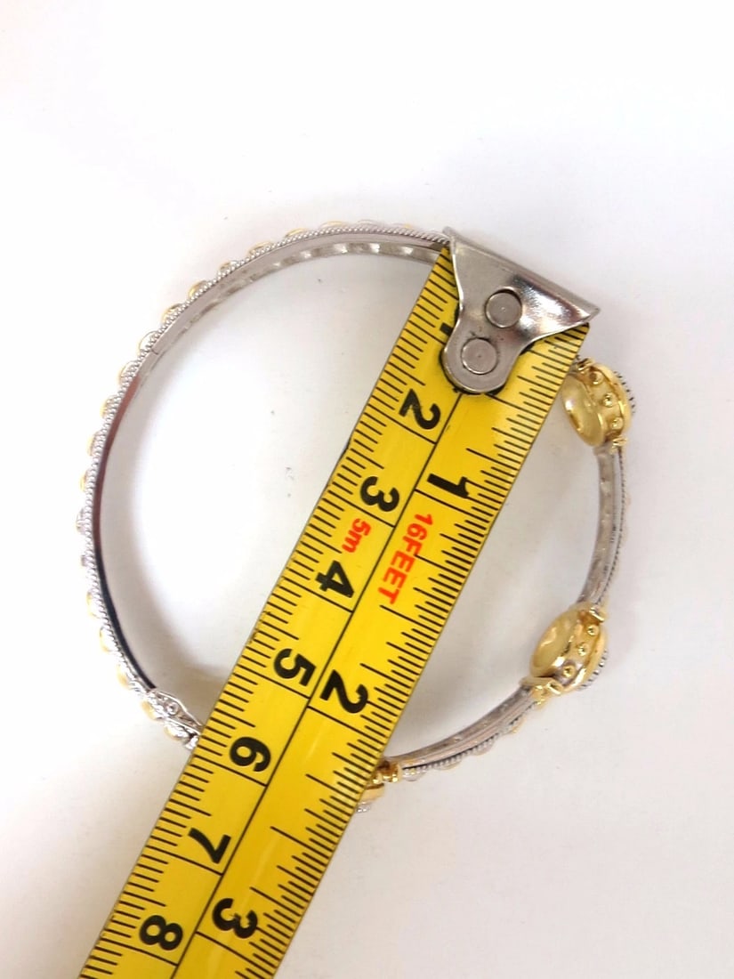 2.23 Natural Ruby Yellow Diamond Bangle Bracelet 14kt Spanish / Gothic Deco** - 7