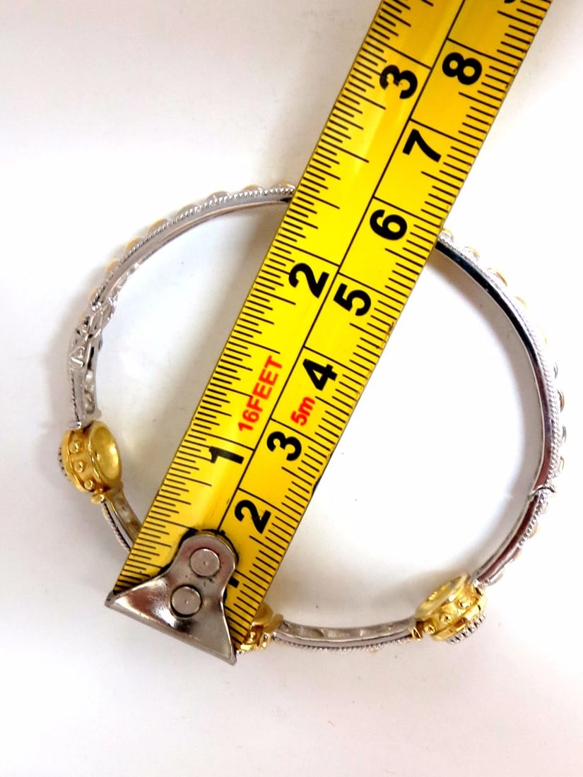 2.23 Natural Ruby Yellow Diamond Bangle Bracelet 14kt Spanish / Gothic Deco** - 8