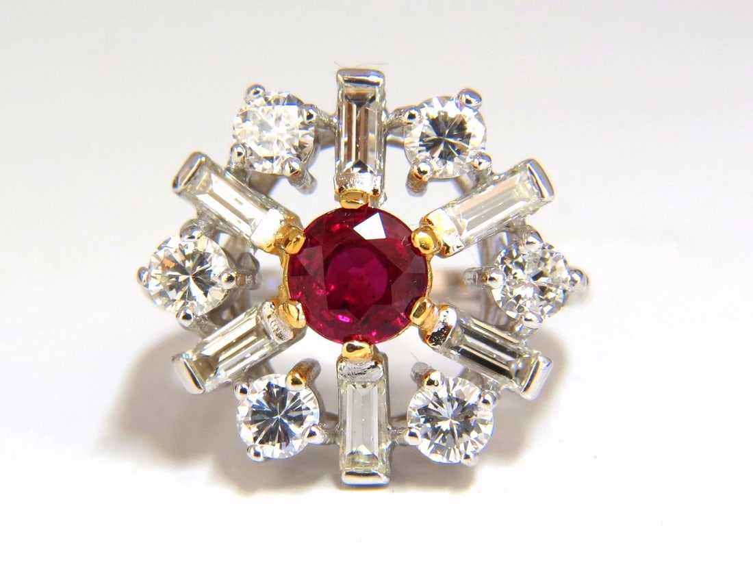 GIA Certified 2.45ct. Natural Ruby Diamonds ring 14kt Art Deco Ballerina Phase - 2