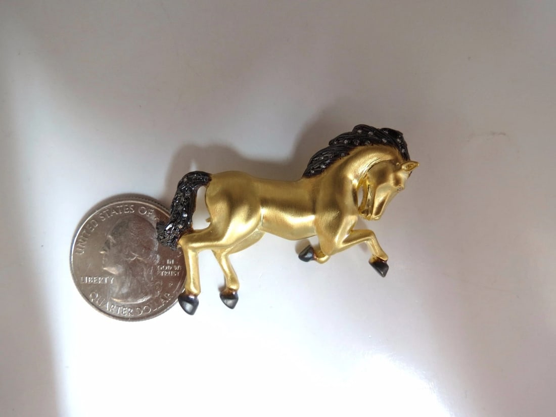 18kt Horse Pin .40ct diamonds** - 7