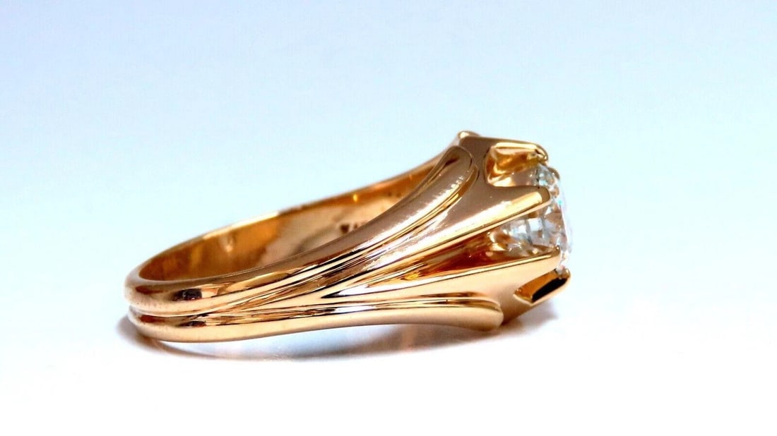 GIA Certified 1.02ct Natural Round Diamond solitaire mens ring 14kt 12025** - 2