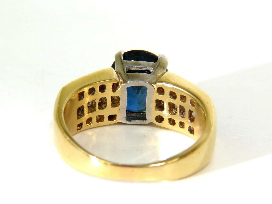 GIA Certified 4.93CT Natural Top Gem Sapphire Diamond Ring Classic Set 11094** - 11