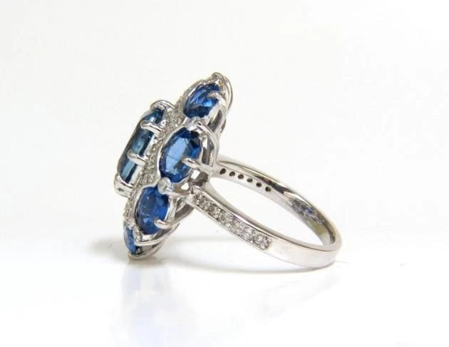 4.32ct Burma Natural No Heat Sapphire Diamond Ring Cocktail Unheated 41214 GIA** - 4