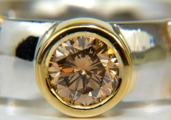 .90ct Natural Fancy Orange Brown Diamond Ring 14 Karat Solid 44717** - 4