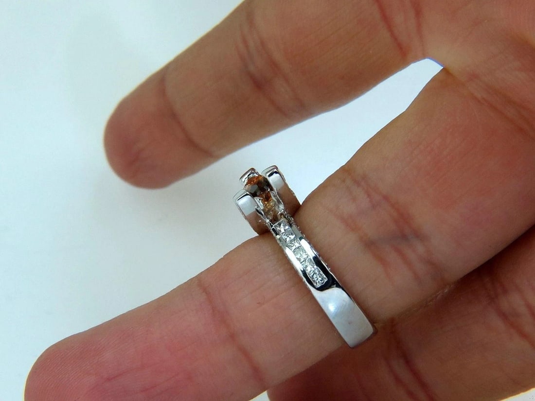 GIA NATURAL FANCY ORANGE BROWN 2.05CT DIAMOND RING 14KT TENSION FLOAT 10064** - 5