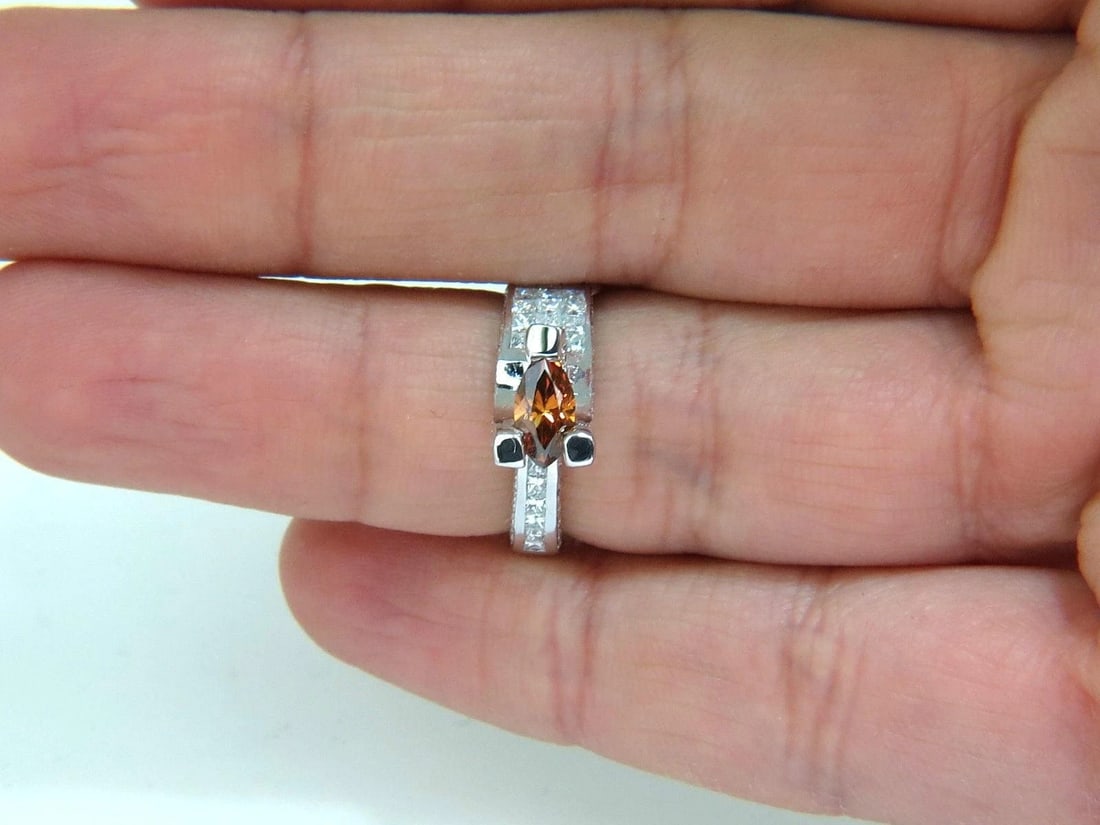 GIA NATURAL FANCY ORANGE BROWN 2.05CT DIAMOND RING 14KT TENSION FLOAT 10064** - 6