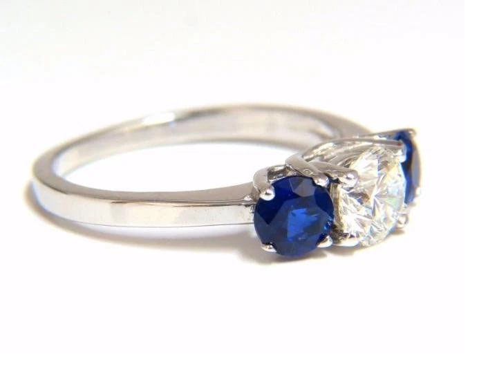 GIA Certified .73ct Natural Diamond Sapphires Ring 14kt 45547 - 2