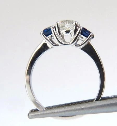 GIA Certified .73ct Natural Diamond Sapphires Ring 14kt 45547 - 5