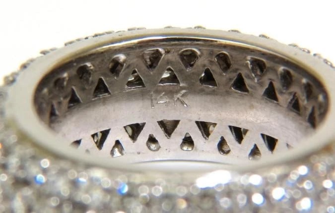 4.00ct Natural Full Cut Diamonds Eternity Wide Band Ring 14kt gold 6.25 49877** - 4