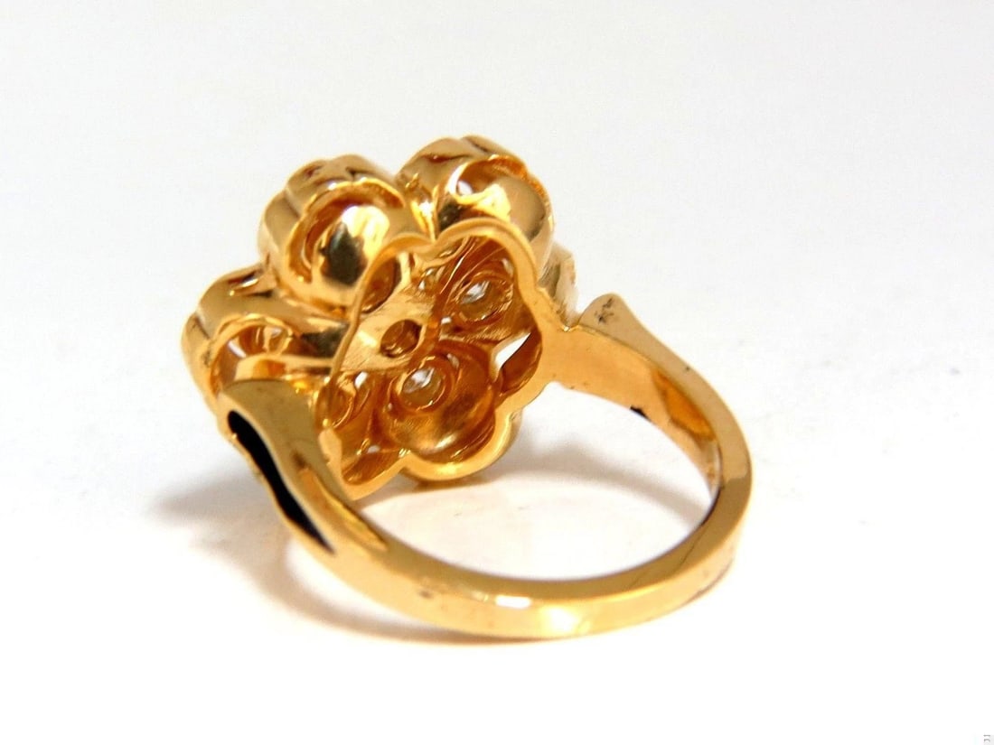 1.05ct Vintage Cluster natural diamonds ring 14kt Old Miner 10706** - 4