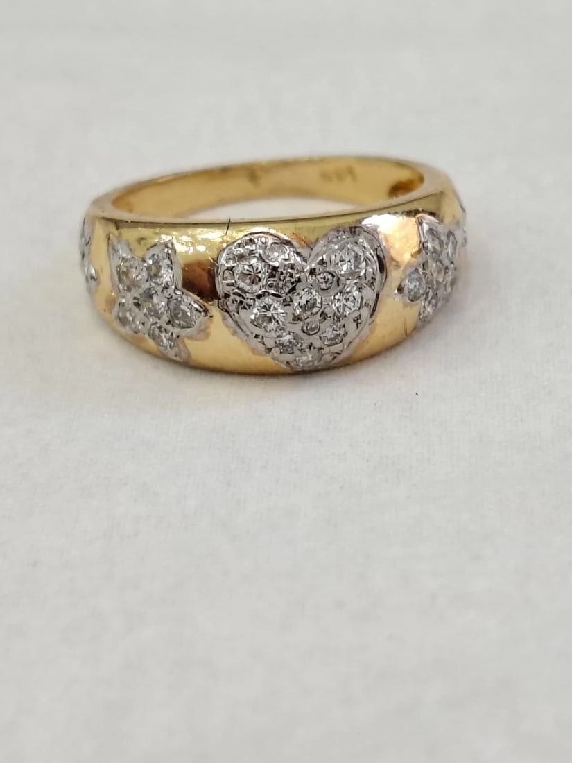 .60ct Diamond Pave Heart and Star Ring 14 Karat Handset 41557** - 2