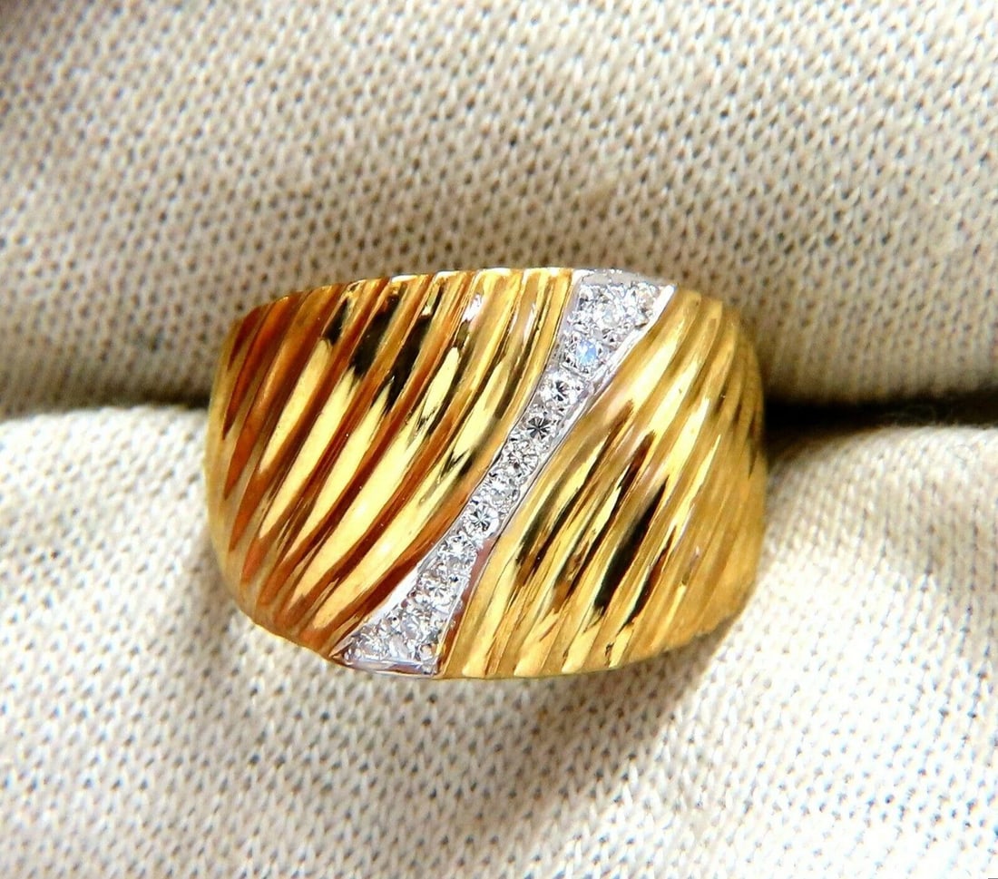 .20ct Diamonds Stripe Row High Shine Band Ring 18kt 11273** - 5