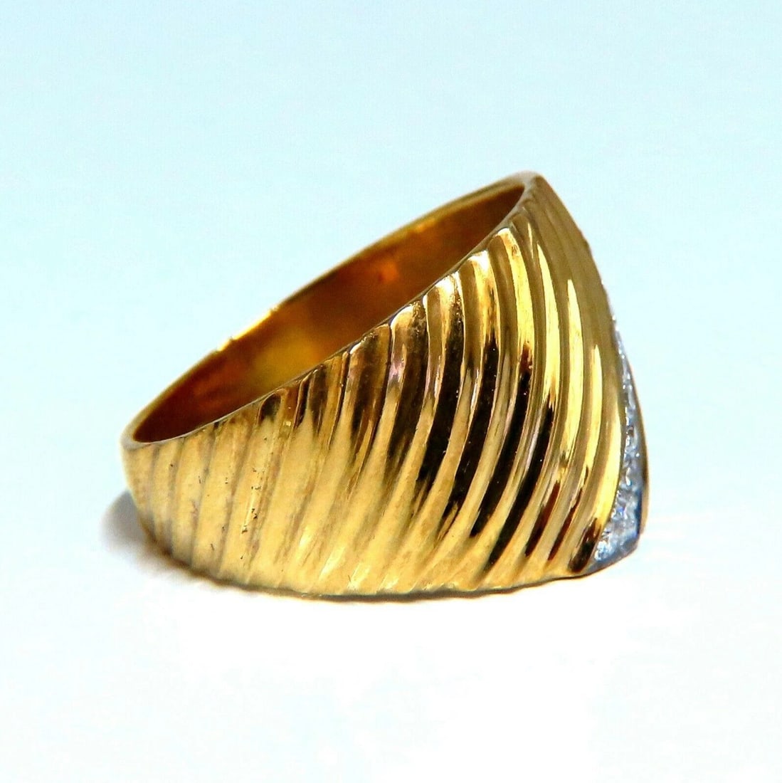 .20ct Diamonds Stripe Row High Shine Band Ring 18kt 11273** - 9