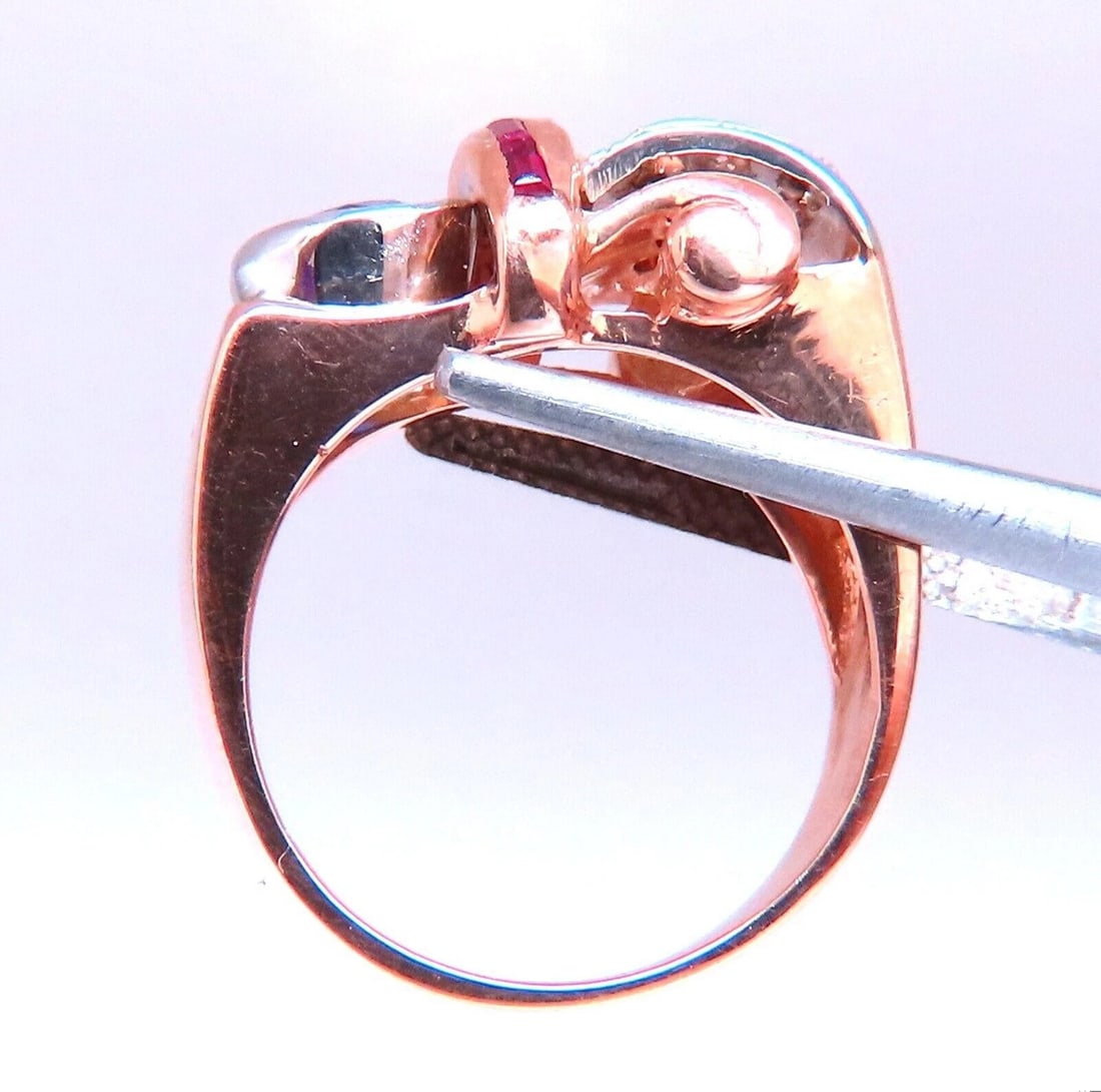 Vintage Sapphire Diamonds Curling Motif Ring 14kt 12140** - 6