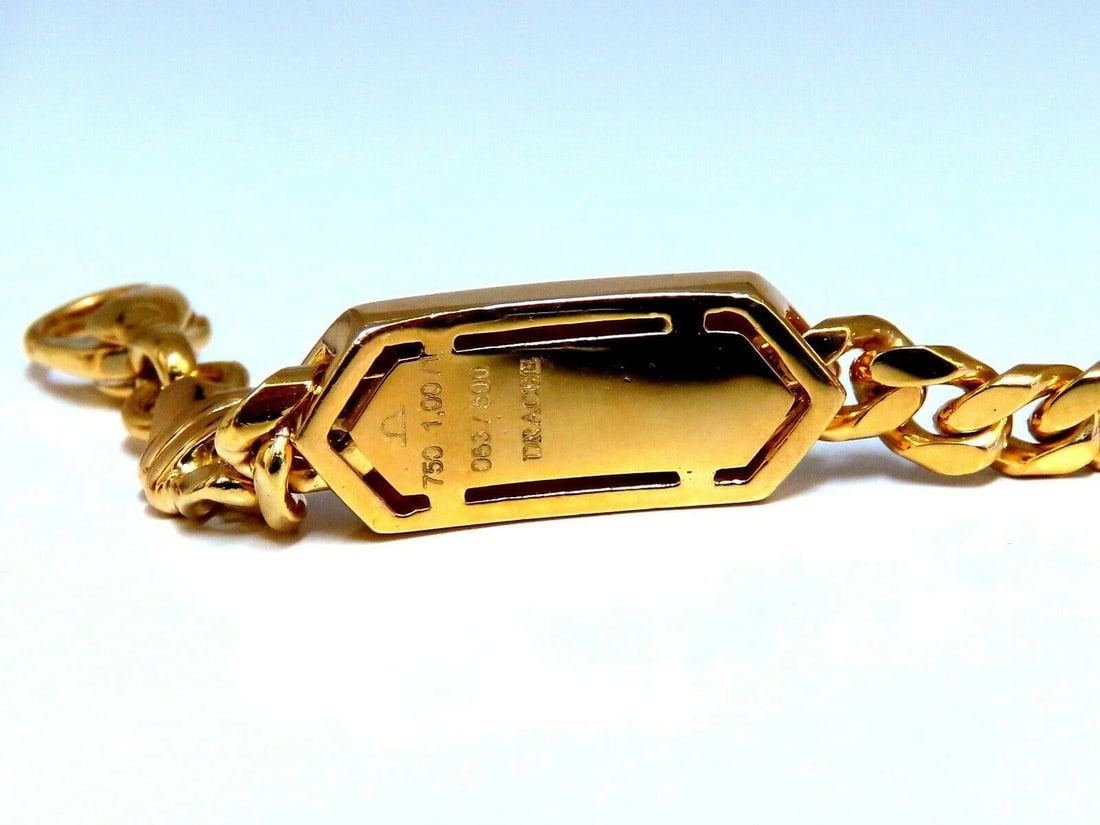 1.63ct Natural Round Diamonds Rectangular Vector Curb Link Bracelet 18kt** - 2