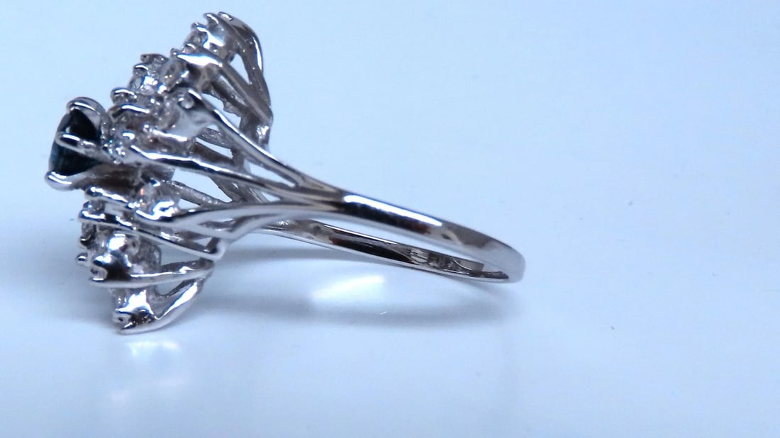 .94ct. Natural Blue Sapphire Diamonds Cluster Ring 14kt 84424** - 2