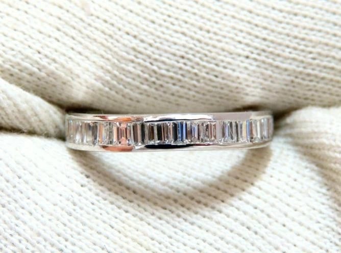 1.80 Carat Natural Baguette Diamonds Eternity Ring 14 Karat Band 41174** - 3