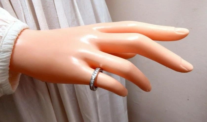 1.80 Carat Natural Baguette Diamonds Eternity Ring 14 Karat Band 41174** - 4