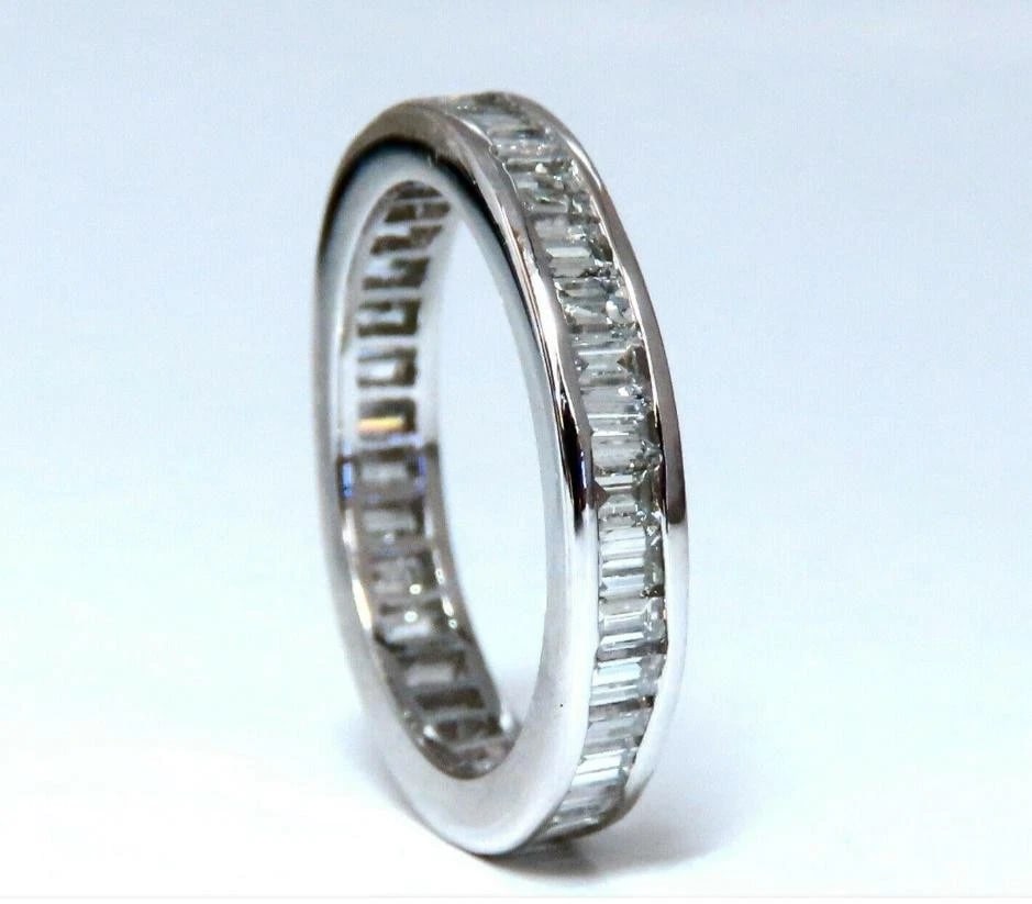 1.80 Carat Natural Baguette Diamonds Eternity Ring 14 Karat Band 41174** - 5