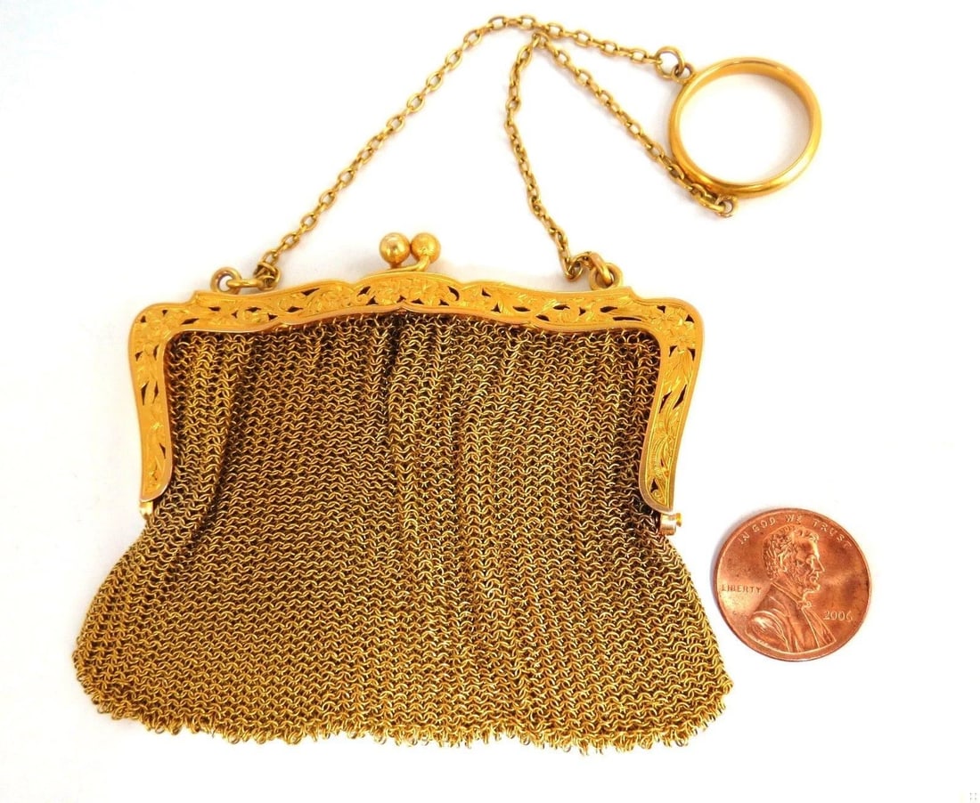 14kt Gold Mesh Purse Vintage Prime** - 2