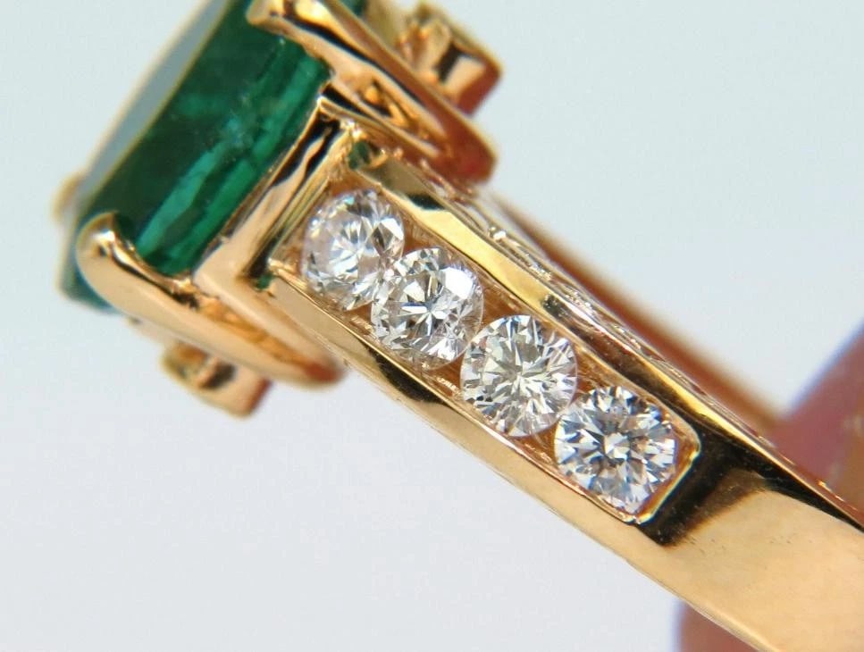 2.58ct Natural Zambia AAA Green Emerald Diamond Ring 14 Karat G/VS 46012** - 2