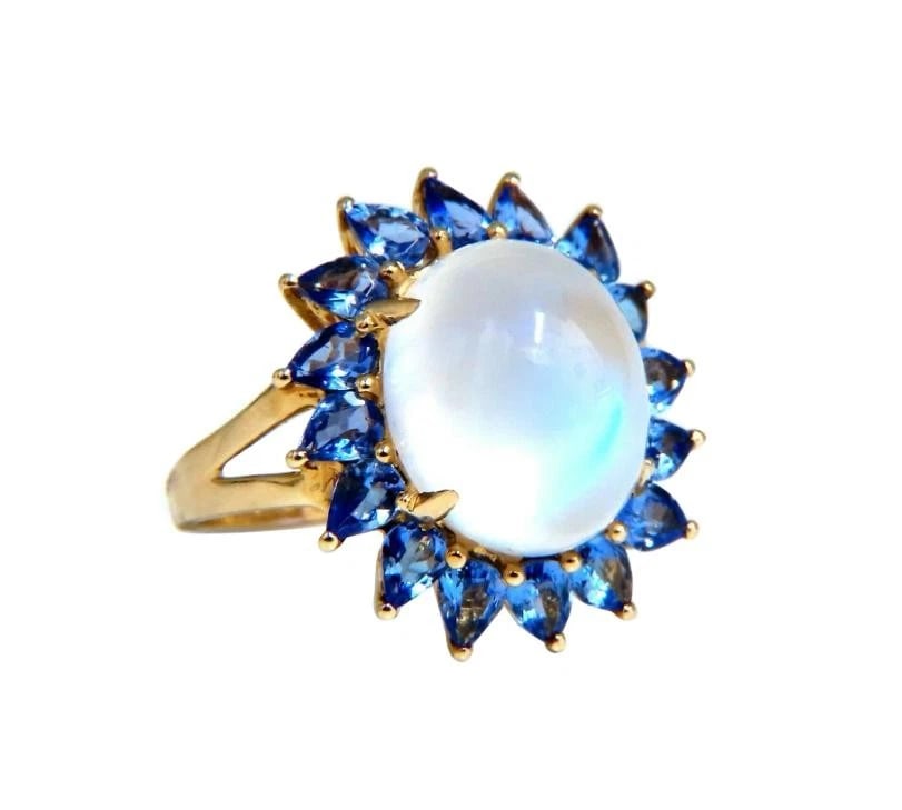 10ct. Natural Moonstone Tanzanite Ring 14kt 41045** - 2