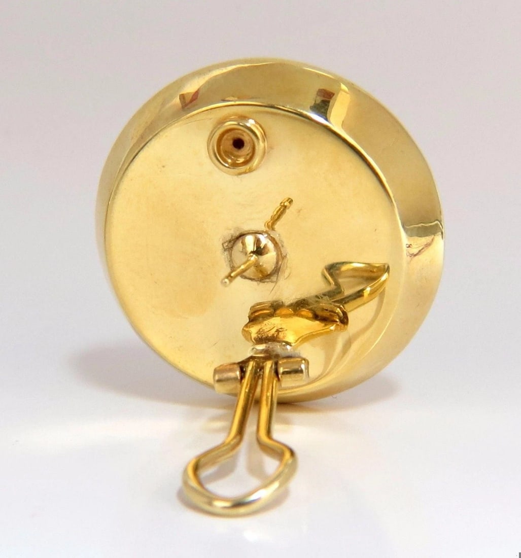 26.00ct Retro Mod Natural yellow golden citrine clip earrings 18kt dome 10373** - 3