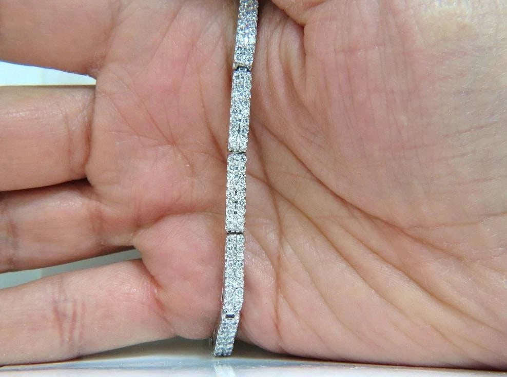 3.50 Carat Diamonds Deco Wave Link Tennis Bracelet 14 Karat White Gold 12571** - 5