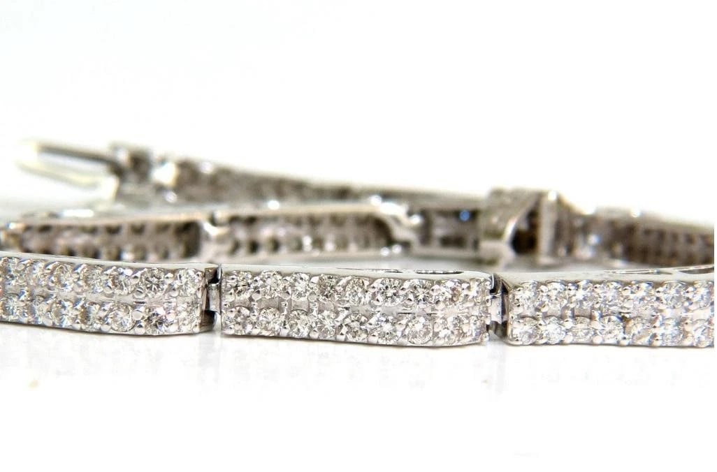 3.50 Carat Diamonds Deco Wave Link Tennis Bracelet 14 Karat White Gold 12571** - 7