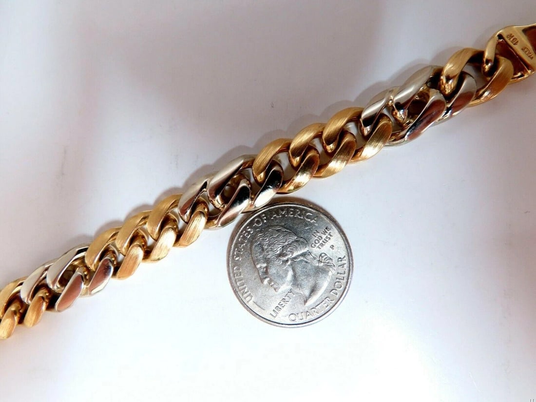 Miami Cuban Link Bracelet 14kt gold Two Tone 10868** - 4