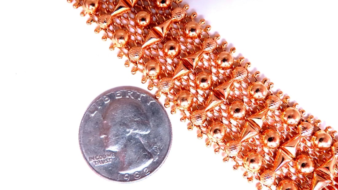 18kt Flex Mesh Cosmopolitan Link Bracelet 25mm wide 44 grams 12452** - 2