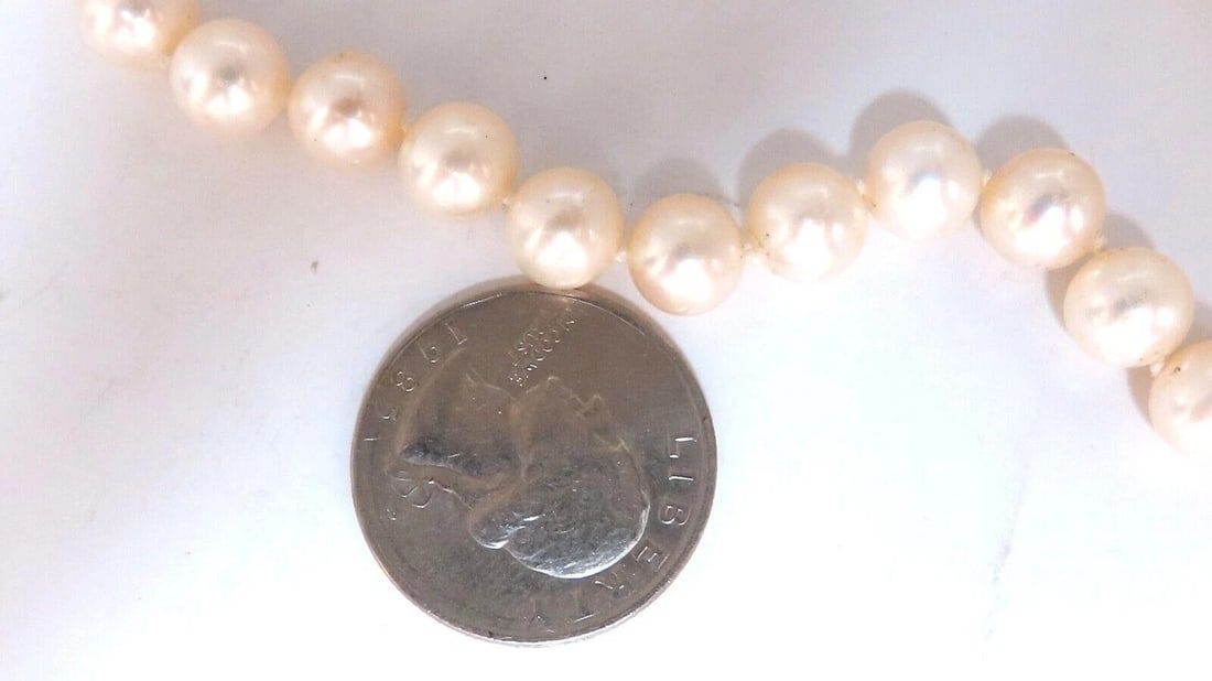 8mm freshwater Pearl necklace 14kt** - 7