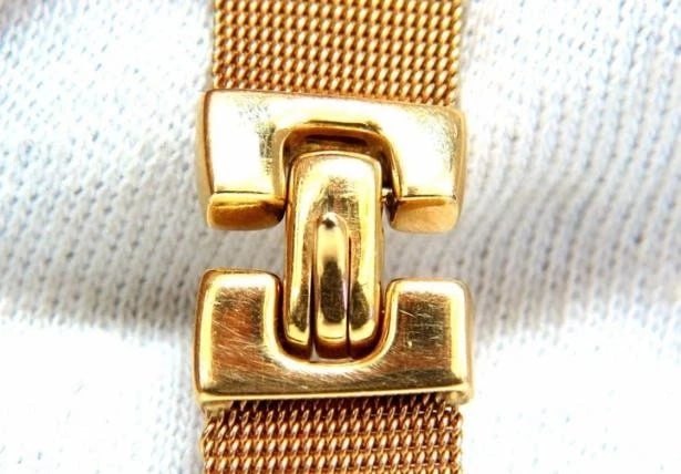 18 Karat DAG Italy Flex Mesh Three Oval Diamonds Necklace 54477** - 3