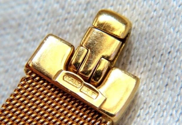 18 Karat DAG Italy Flex Mesh Three Oval Diamonds Necklace 54477** - 4