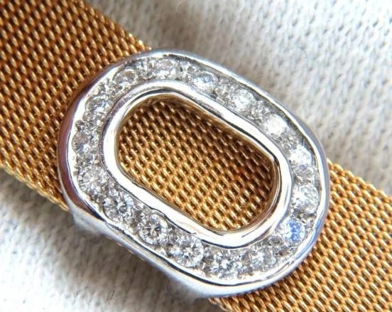 18 Karat DAG Italy Flex Mesh Three Oval Diamonds Necklace 54477** - 7